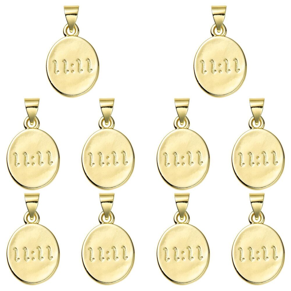 5978 10 Pcs 18K Gold Plated 11 11 Lucky Number Charms for Jewelry Making